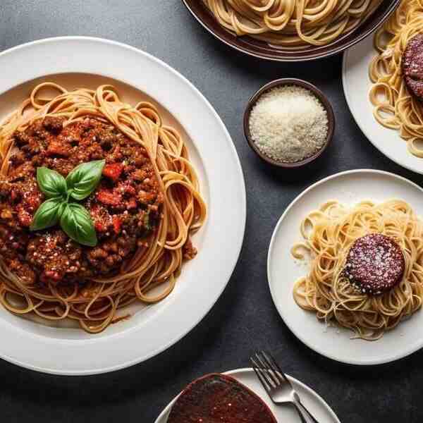 Макароны с мясом под соусом